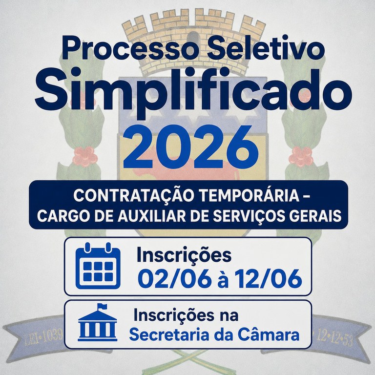 Processo Seletivo Simplificado nº 001/2026