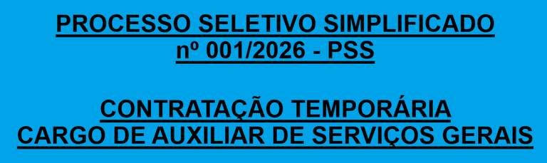 Processo Seletivo Simplificado nº 001/2026